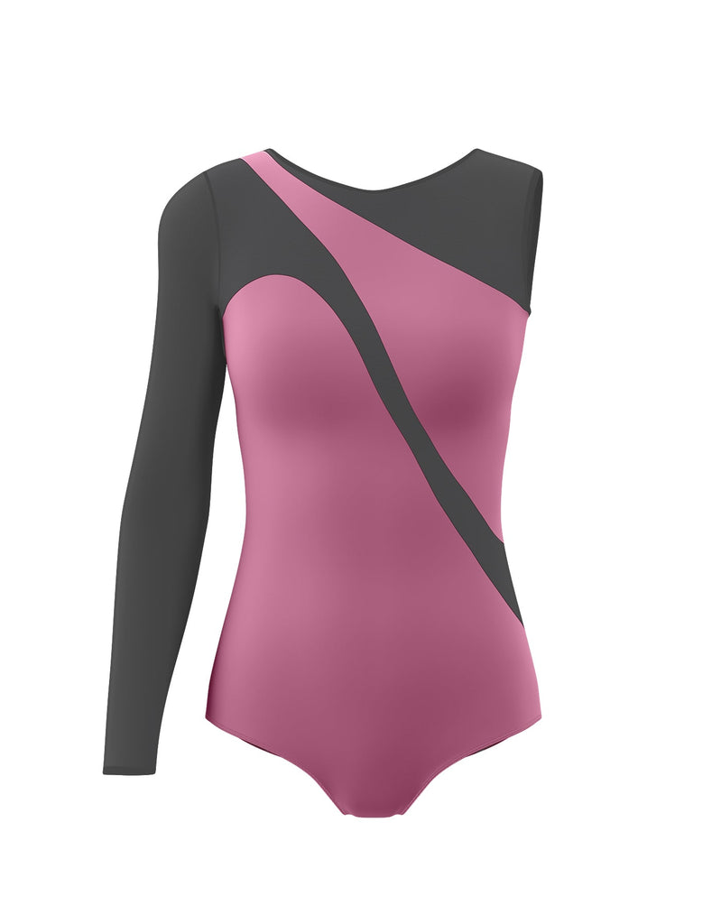 Women Dance Bodysuit, selling Ballet, Gymnastic leotard, animal floral lycra and pink mesh