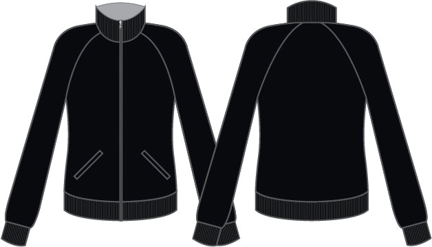 Black Supplex Jockey Jacket with Rib - Tall Collar