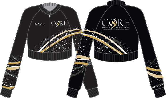 Core Dance and Acrobatics Studio Cropped Jockey Jacket Low Collar