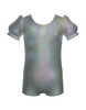 Solid Hologram Puff Sleeve Biketard
