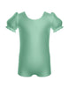 Solid Lycra Puff Sleeve Biketard