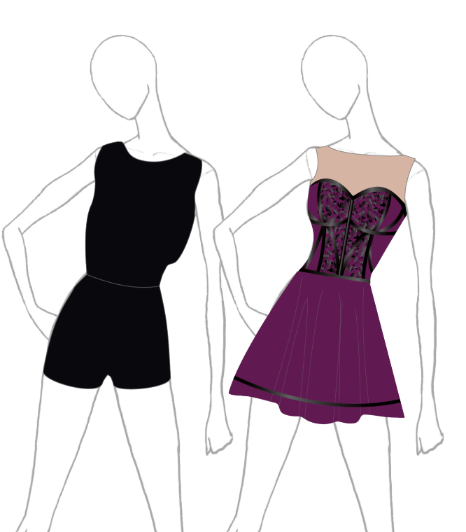 Custom Moulin Rouge Convertible Dropdown Tank Dress