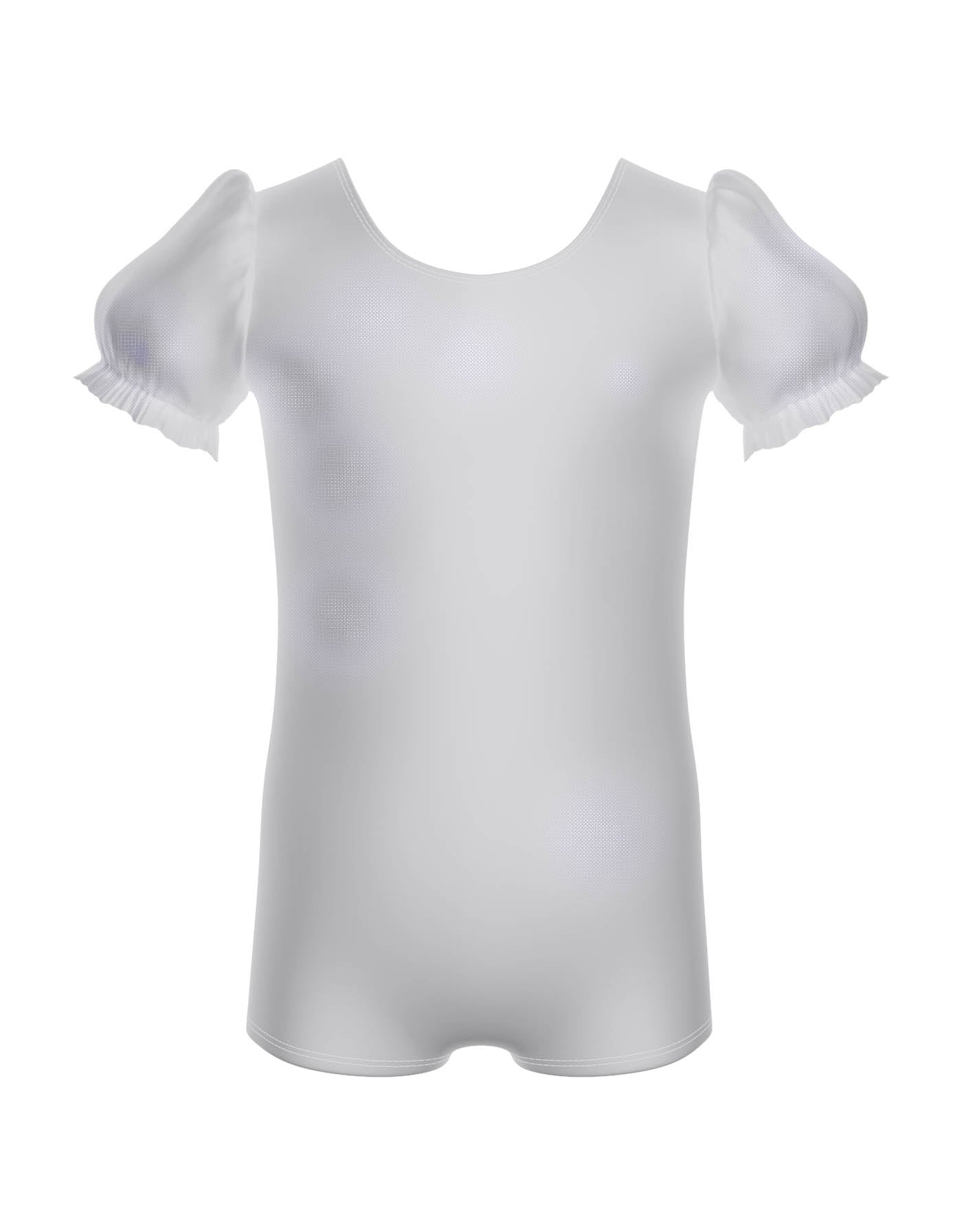 Solid Mystique Puff Sleeve Biketard