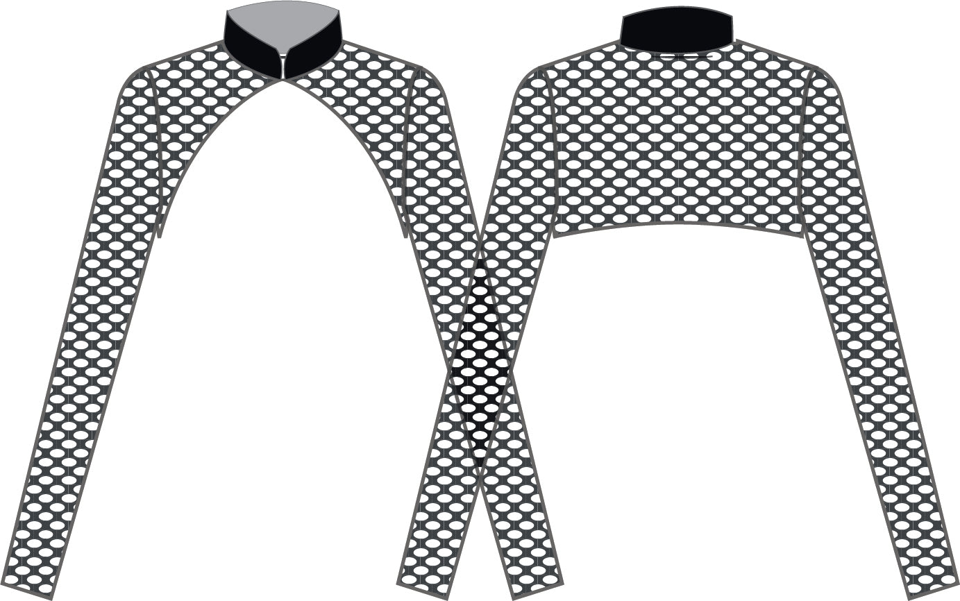 Meshed Long Sleeve T Neck Shrug
