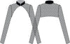 Meshed Long Sleeve T Neck Shrug