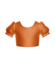 Solid Hologram Puff Sleeve Crop Top