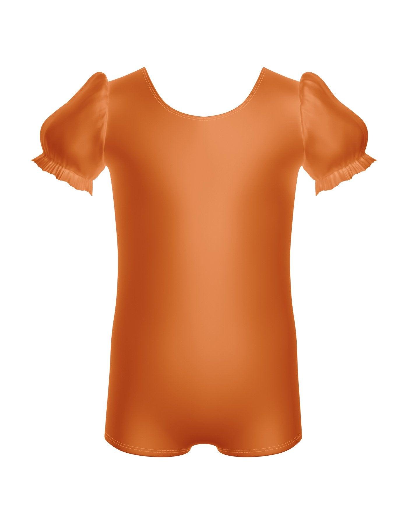 Solid Lycra Puff Sleeve Biketard