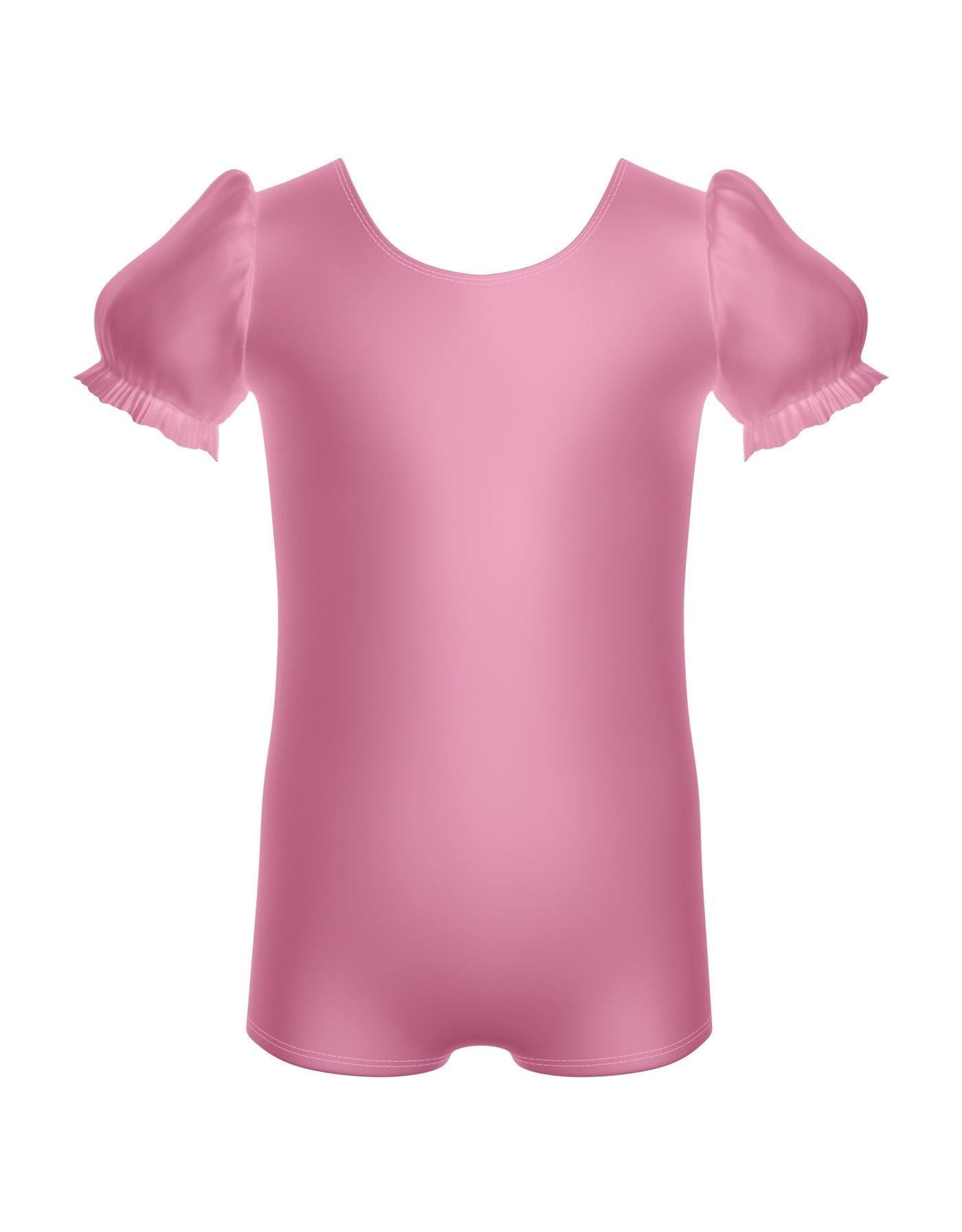 Solid Lycra Puff Sleeve Biketard