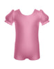 Solid Lycra Puff Sleeve Biketard