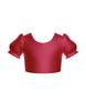 Solid Hologram Puff Sleeve Crop Top
