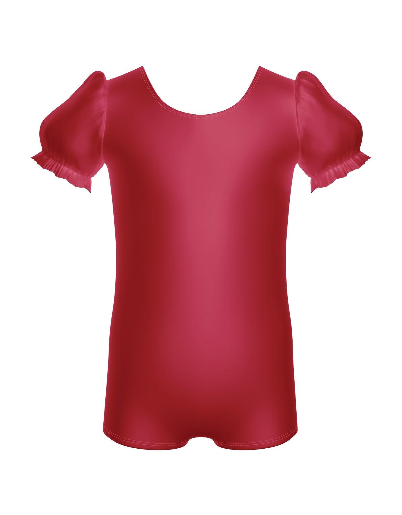 Solid Lycra Puff Sleeve Biketard