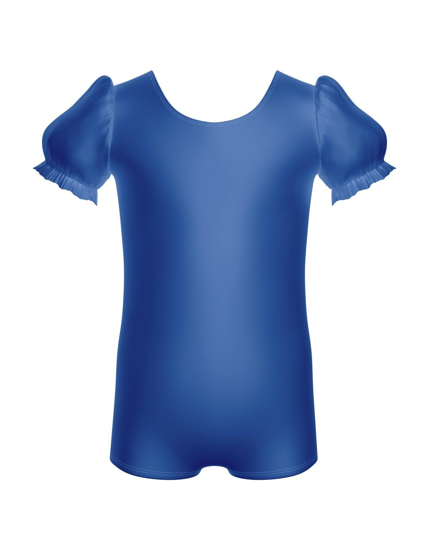 Solid Lycra Puff Sleeve Biketard