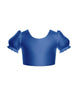 Solid Hologram Puff Sleeve Crop Top
