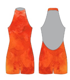 Custom Colour Watercolors Halter Low Back Biketard