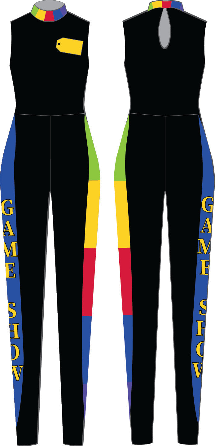 Custom Premiere Game Show Network Sleeveless TNeck Keyhole Unitard
