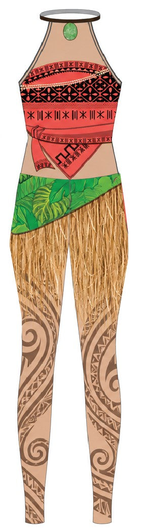 Custom Moana Production Halter Covered Back Unitard