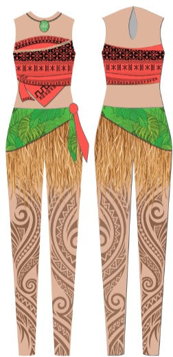 Custom Moana Production Sleeveless Round Neck Keyhole Unitard