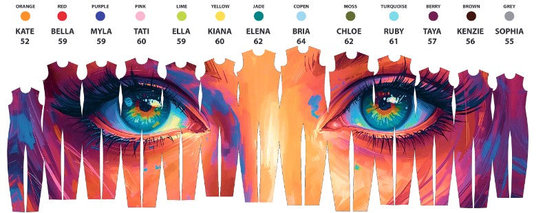 Custom Painted Eyes Living Art LS Tneck Zipper Back Unitard