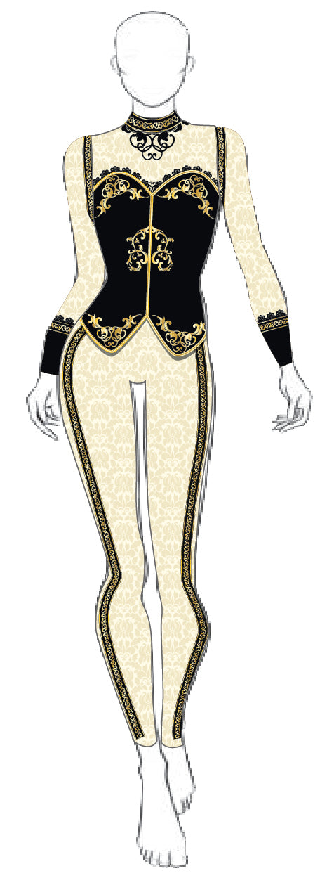 Custom Funiture LS Tneck Zipper Back Unitard