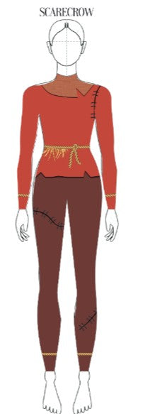 Custom Scarecrow Villain LS Tneck Zipper Back Unitard