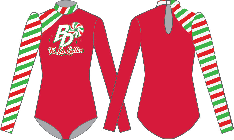 Custom Thanksgiving Holiday One Long Puff Sleeve One Regular Sleeve Leotard with Keyhole Back