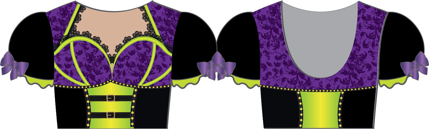 Custom Wicked Little Girls Puff Sleeve Crop Top