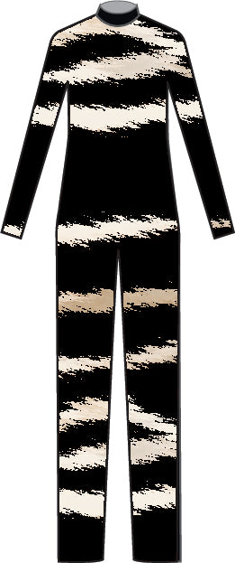 Custom Cats the Musical - Stripes Mens LS Tneck Zipper Back Straight Leg Unitard