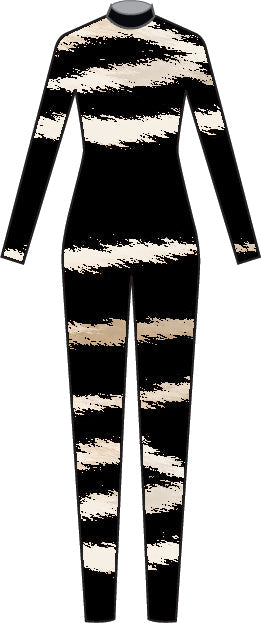 Custom Cats the Musical - Stripes LS Tneck Zipper Back Unitard