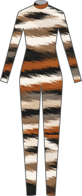 Custom Cats the Musical - Stripes LS Tneck Zipper Back Unitard