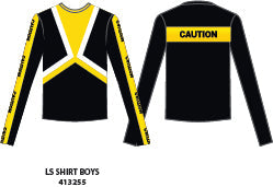 Custom Caution Tape Pom LS Boys Shirt