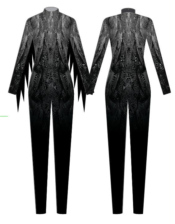 Flock LS Tneck Zipper Back Unitard