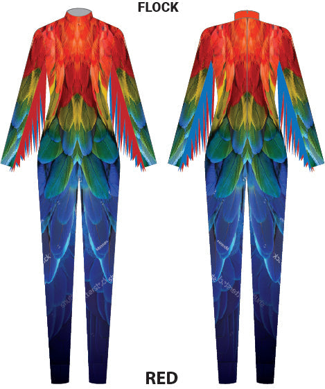 Flock LS Tneck Zipper Back Unitard