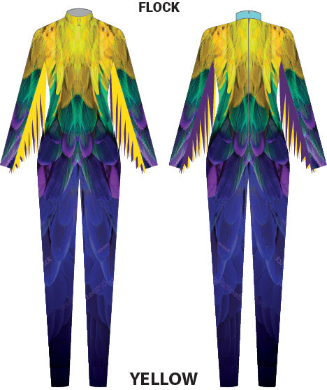 Flock LS Tneck Zipper Back Unitard
