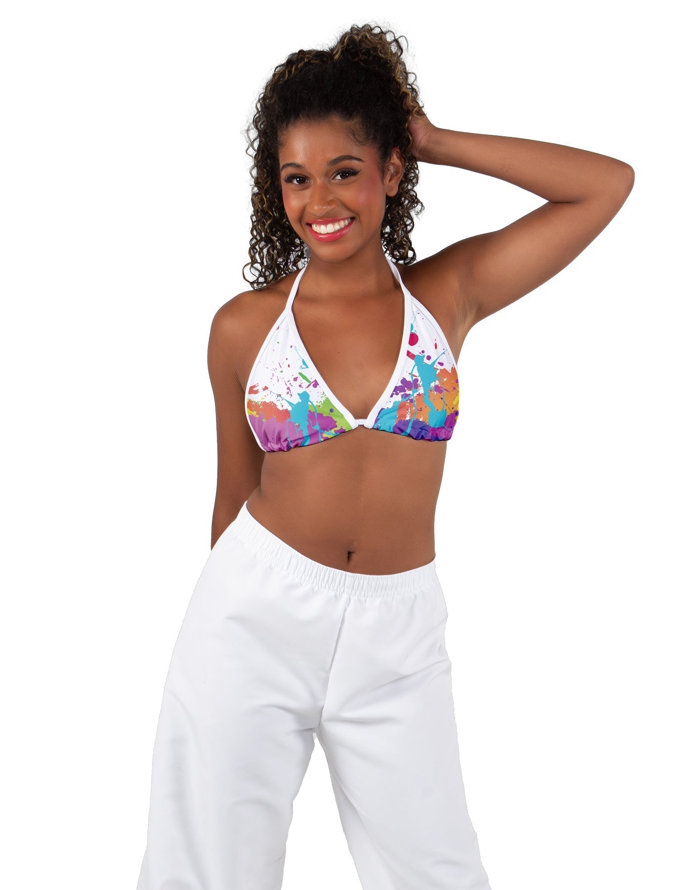 Paint Splatter String Bikini Bra