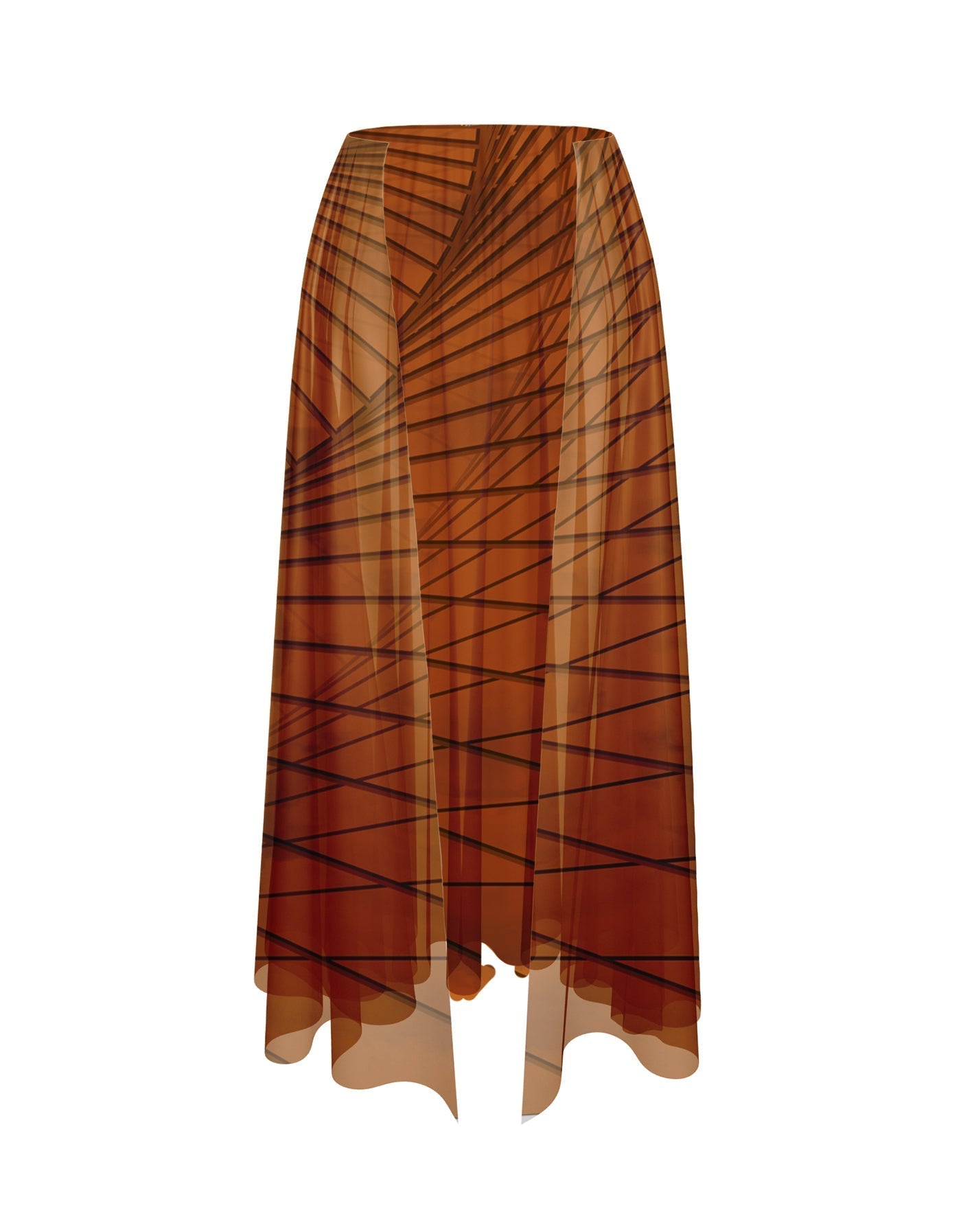 Fractal Chiffon Half Skirt