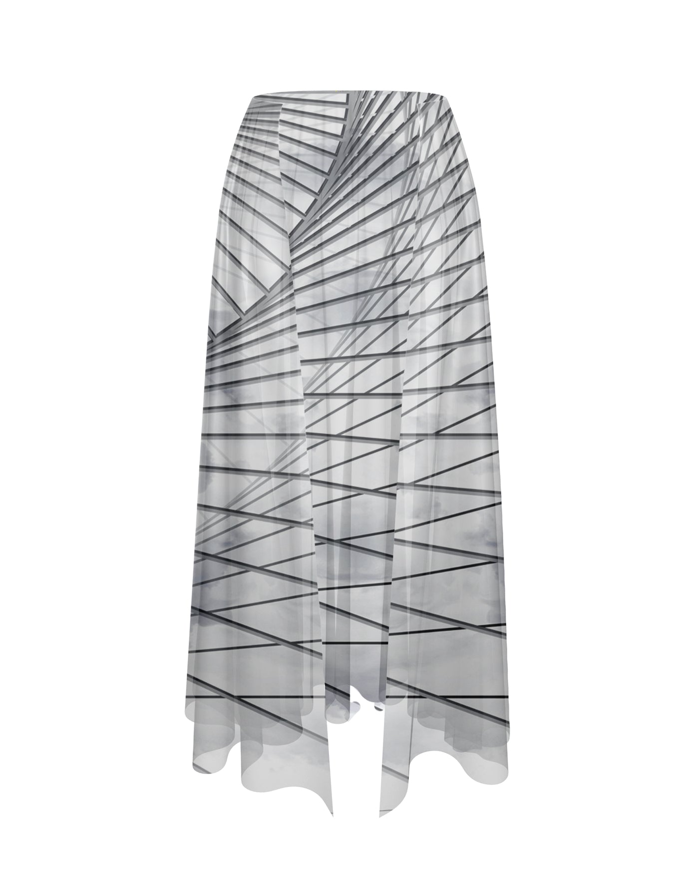 Fractal Chiffon Half Skirt