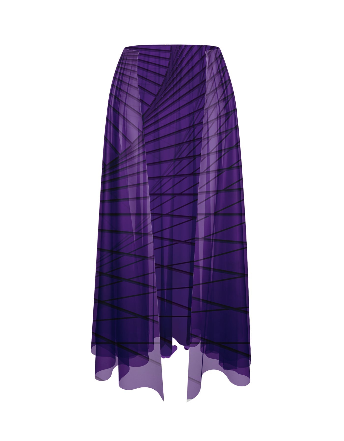Fractal Chiffon Half Skirt