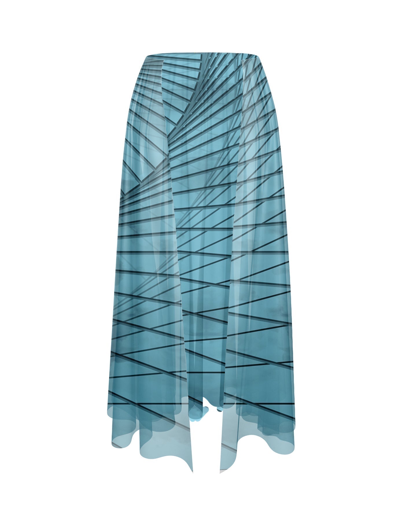 Fractal Chiffon Half Skirt