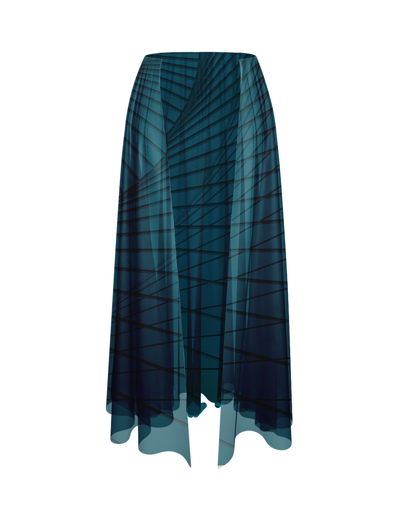 Fractal Chiffon Half Skirt