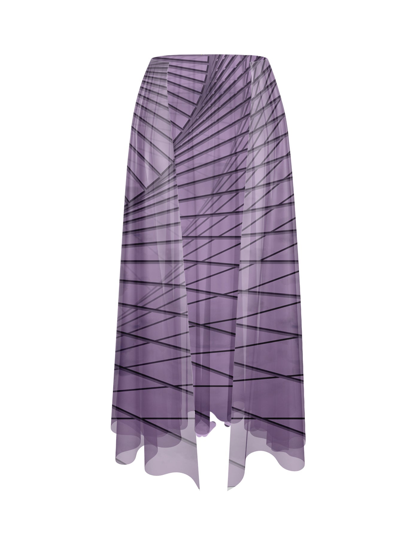 Fractal Chiffon Half Skirt