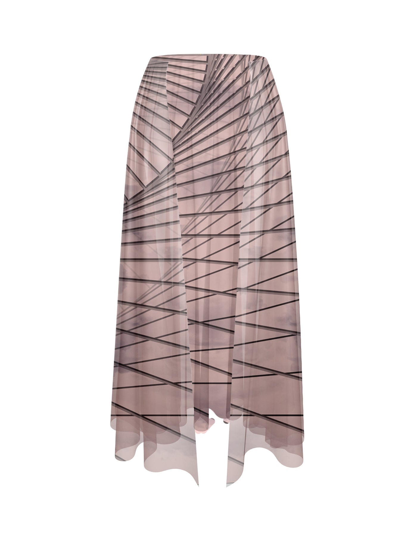 Fractal Chiffon Half Skirt