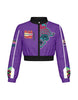 Demon Huntress Cropped Varsity Jacket Moto Collar