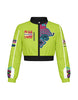 Demon Huntress Cropped Varsity Jacket Moto Collar