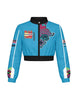 Demon Huntress Cropped Varsity Jacket Moto Collar