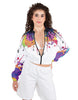 Paint Splatter Cropped Jockey Jacket No Rib