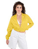 Solid Satin Cropped Jockey Jacket No Rib
