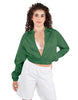 Solid Satin Cropped Jockey Jacket No Rib