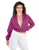 Solid Satin Cropped Jockey Jacket No Rib