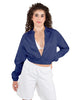 Solid Satin Cropped Jockey Jacket No Rib