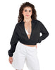 Solid Satin Cropped Jockey Jacket No Rib